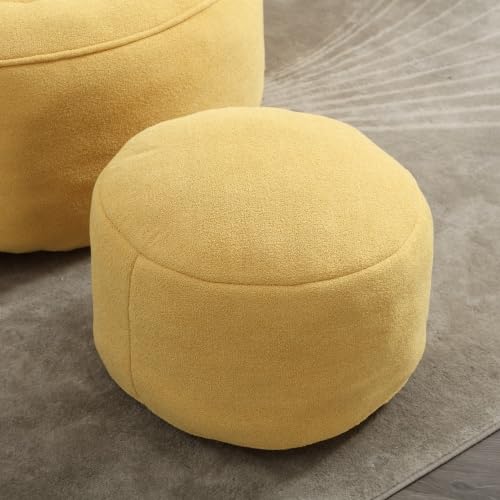Yellow Memory Foam Bean Bag Chair with Ottoman O6992