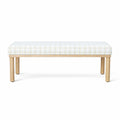 Natural Plaid Woven Fabric Bench M6878