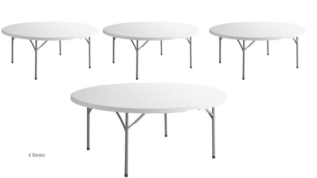White Round Folding Table 6 Ft Y929