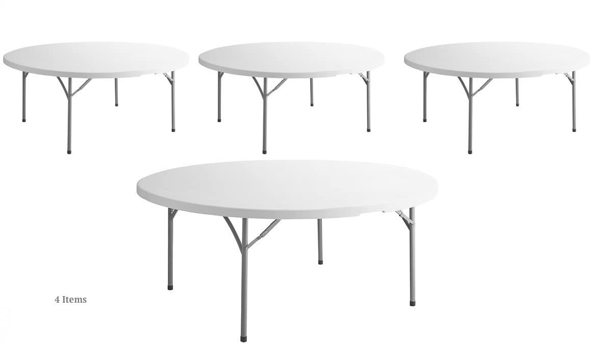 White Round Folding Table 6 Ft Y929