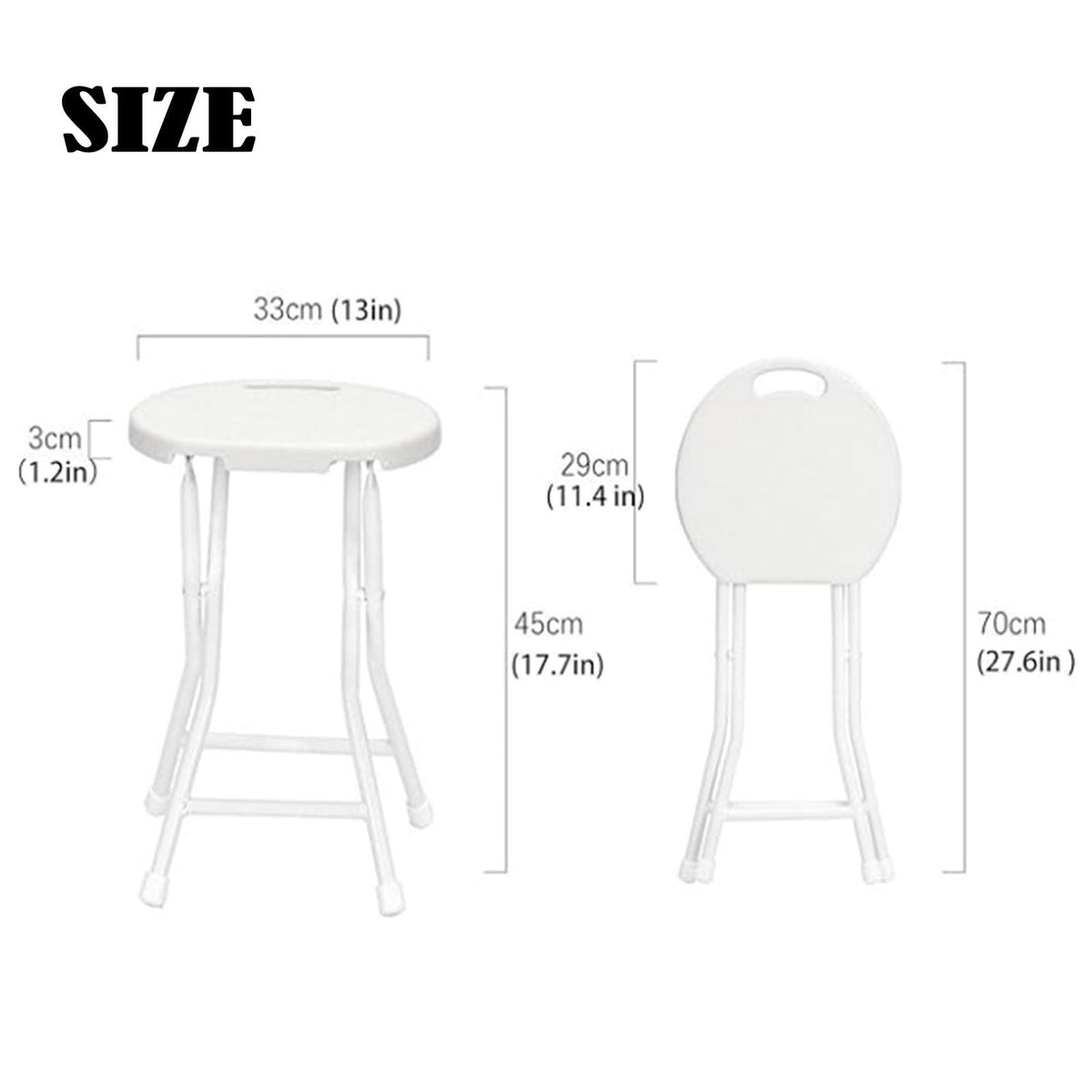 18in Black Backless Folding Chair with Steel Frame Legs X31200
