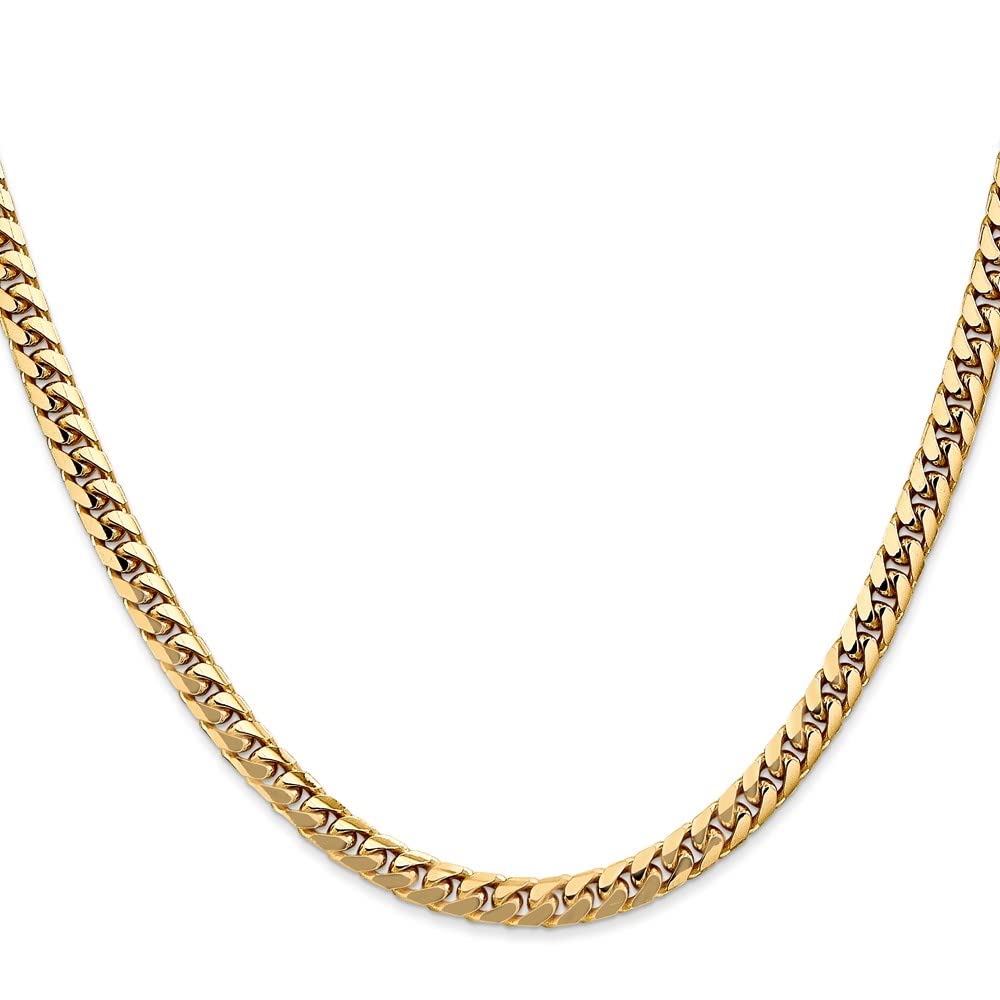 14K Yellow Gold Cuban Link Chain Necklace I4486