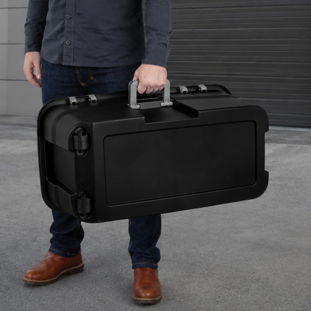 22 Gallon Wheeled Black Storage Trunk Q1876