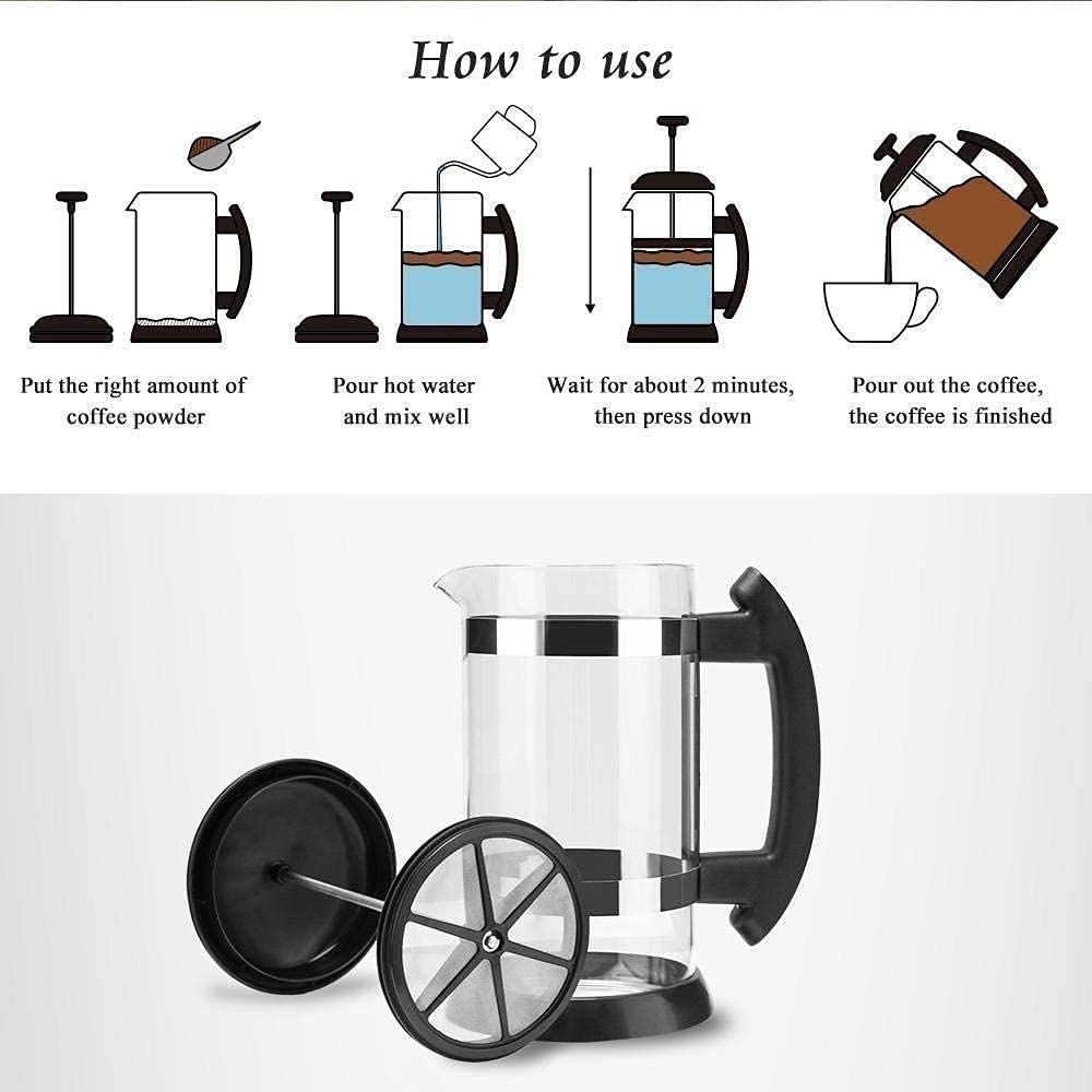 304 Stainless Steel Borosilicate Glass Coffee Maker 34oz Z957