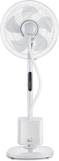 Oscillating Misting Pedestal Fan with Remote Control, 3-Speed, 16-inch, White J712924