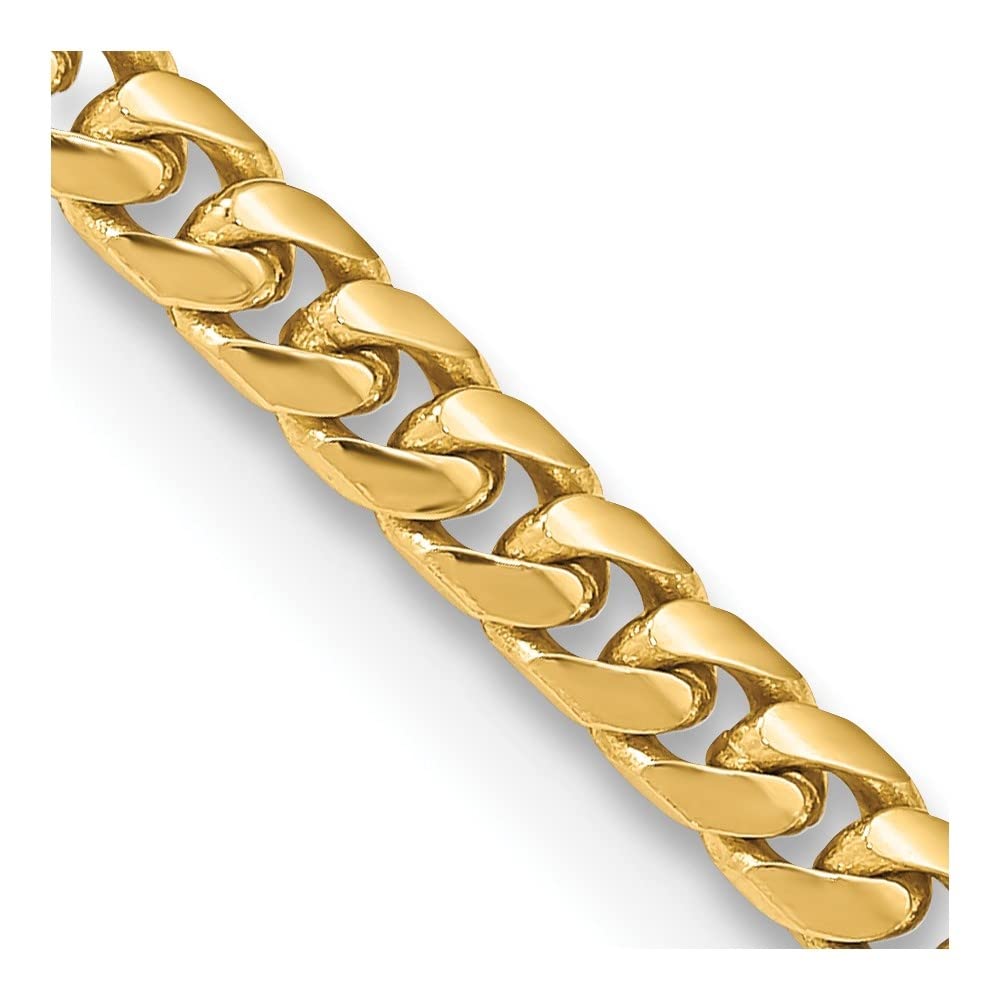 14K Yellow Gold Cuban Link Chain Necklace I4486