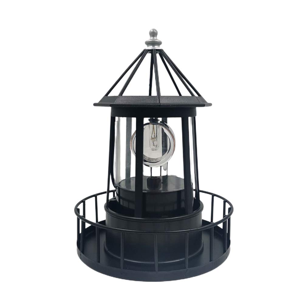 Solar Powered Rotating Waterproof Lighthouse Statue Lights M2978