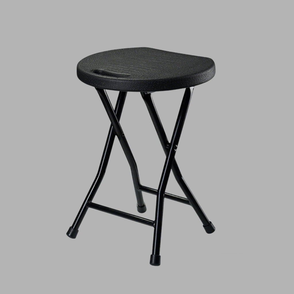 18in Black Backless Folding Chair with Steel Frame Legs X31200