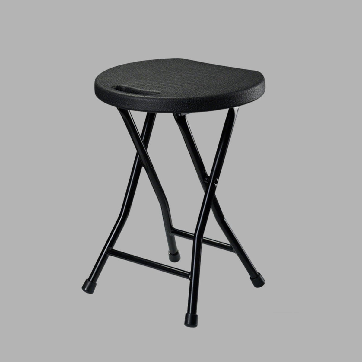 18in Black Backless Folding Chair with Steel Frame Legs X31200