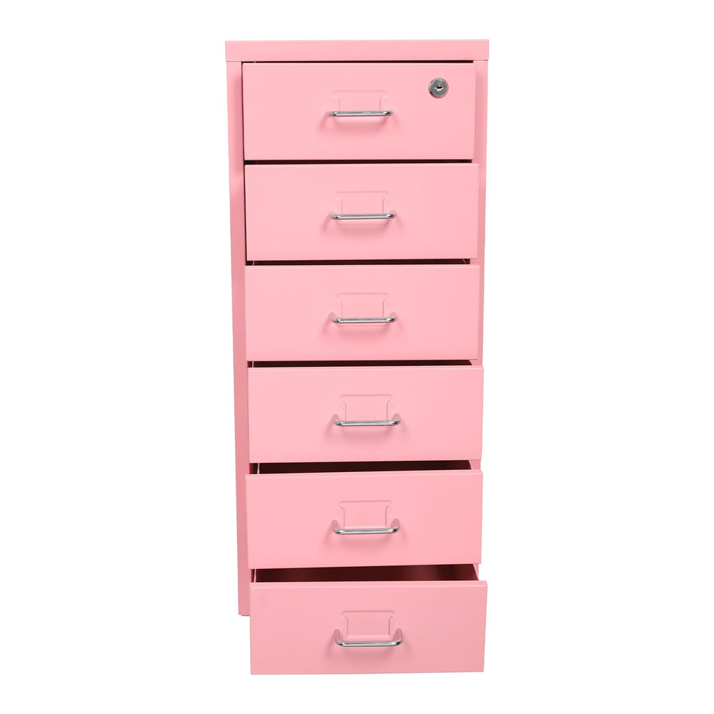 6 Drawer Lockable Metal Mobile File Cabinet with 4 Wheels A746