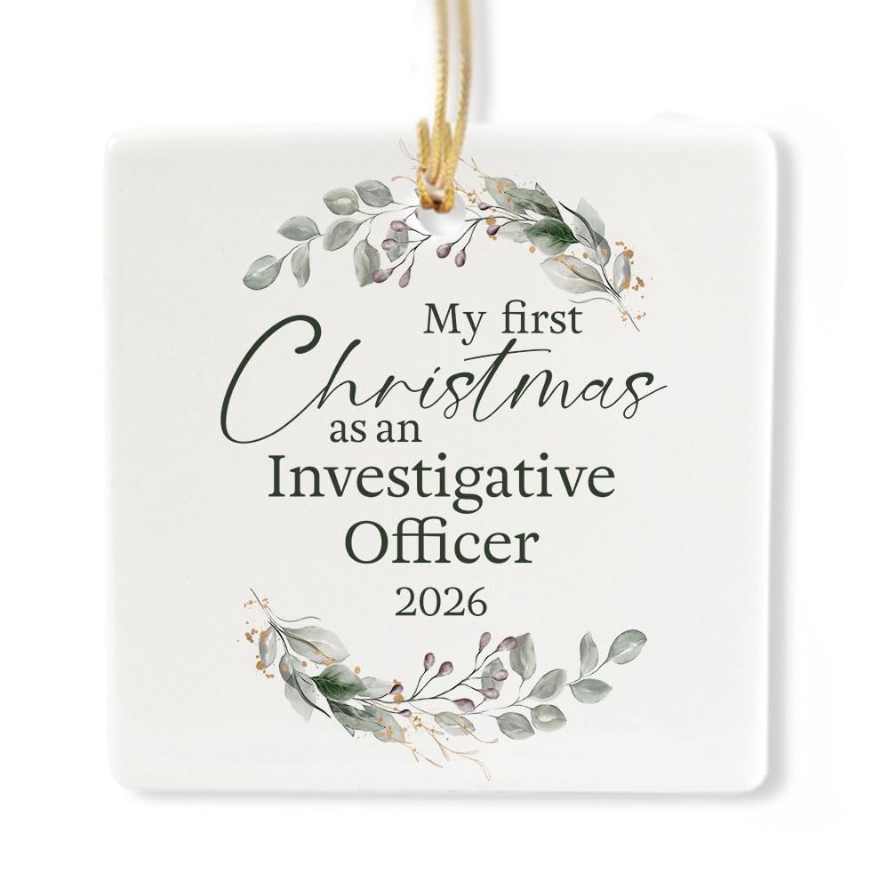 Ceramic 3-inch Square-Shaped Christmas Ornament J19710
