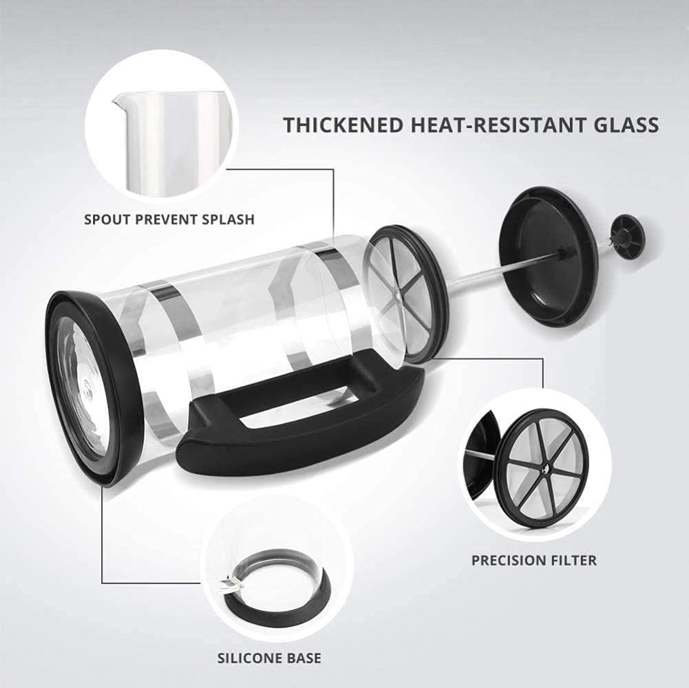 304 Stainless Steel Borosilicate Glass Coffee Maker 34oz Z957