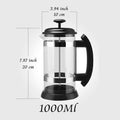 304 Stainless Steel Borosilicate Glass Coffee Maker 34oz Z957