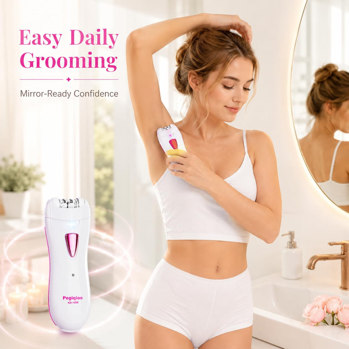 Facial Epilator with LED Light, Portable Rechargeable Body Epilator U931