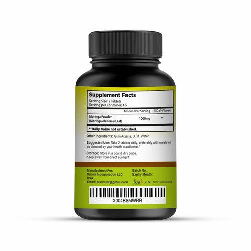 1000 mg Moringa Leaf Tablets, 90 Tablets A194157