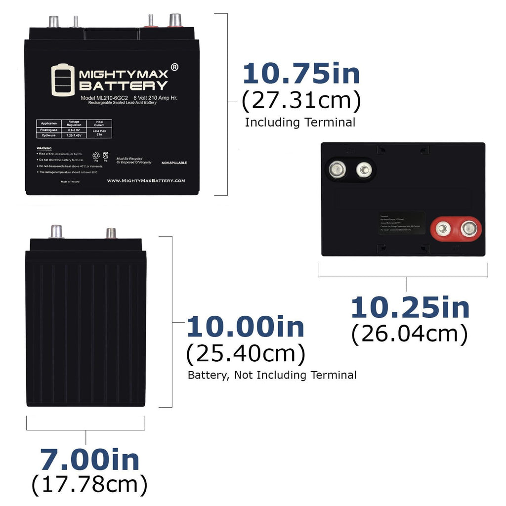 6V 210AH Deep Cycle AGM Battery 4 Pack H682802