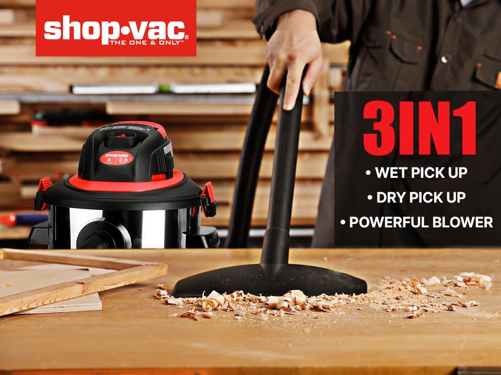 Wet/Dry Vacuum Cleaner, 4 Gallon, 2.5 Peak HP G688085