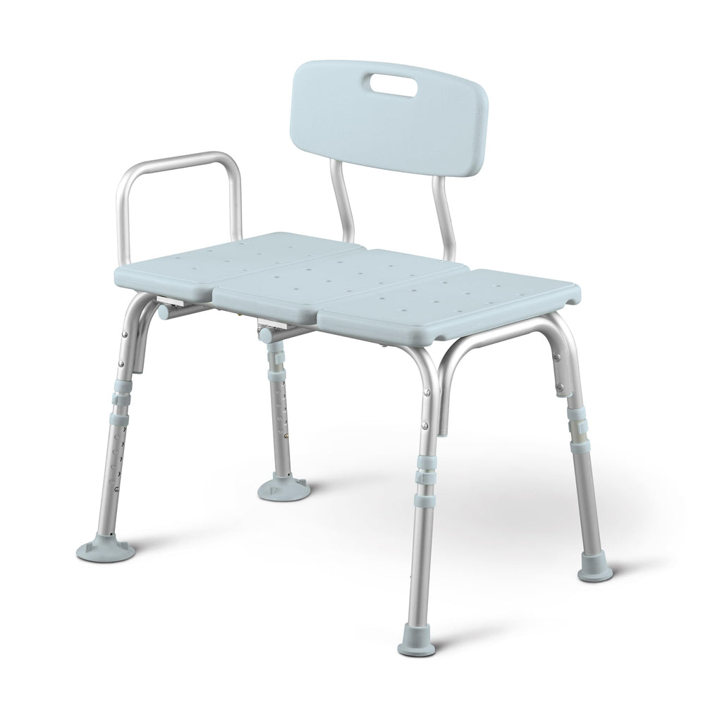 Light Blue Adjustable Tub Transfer Bench and Shower Chair 350 lb. Weight Capacity L873