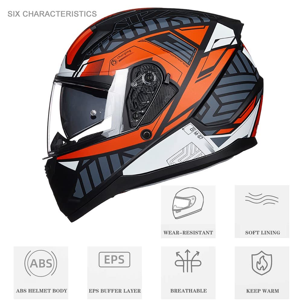 Bluetooth Motorcycle Helmet Anti-Fog Flip Up Full Face DOT Approved I9111