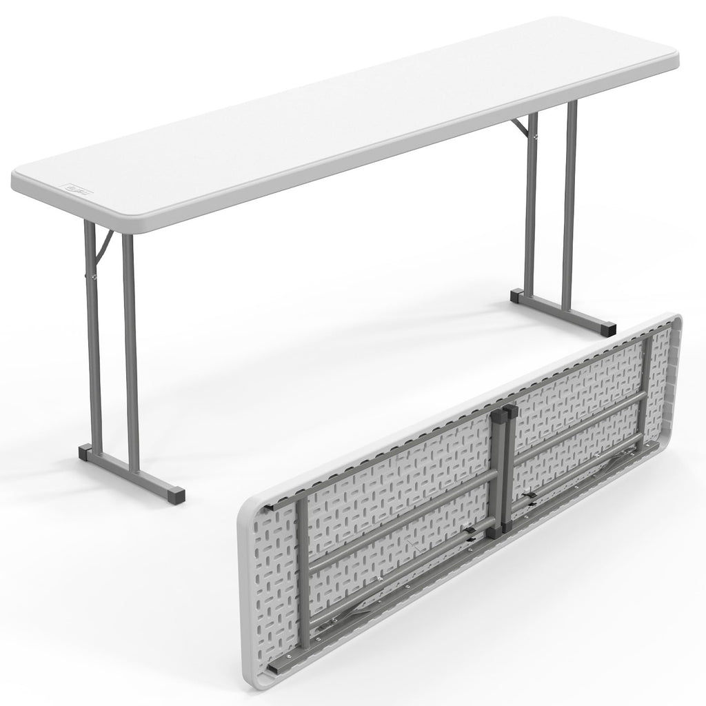 White 6 FT Narrow Folding Table R92300
