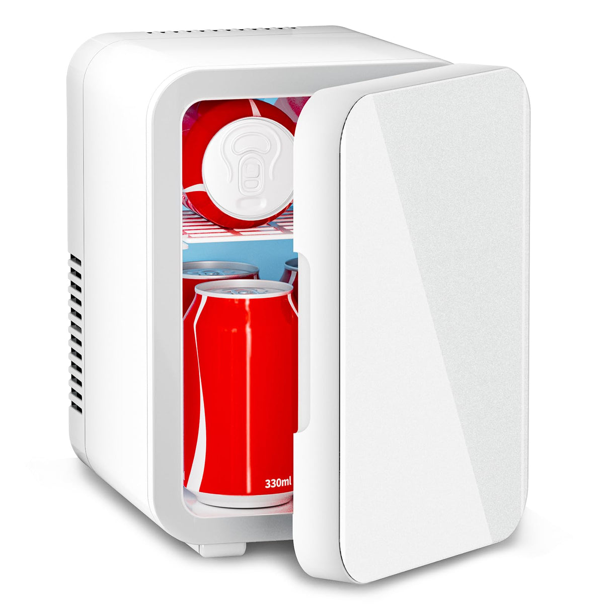 4L 6 Can Mini Fridge with Glass Door White G805646