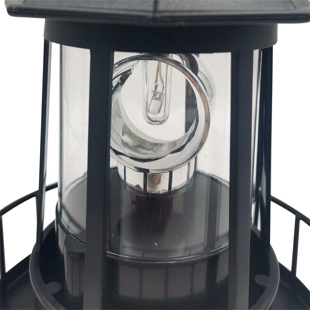 Solar Powered Rotating Waterproof Lighthouse Statue Lights M2978