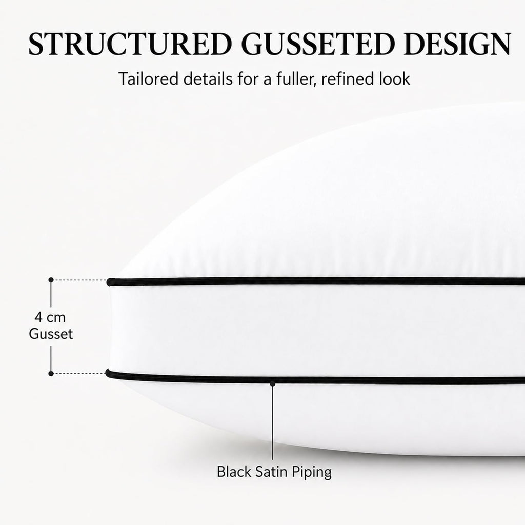 Queen Size Set of 2 Gusseted Bed Pillow M5209