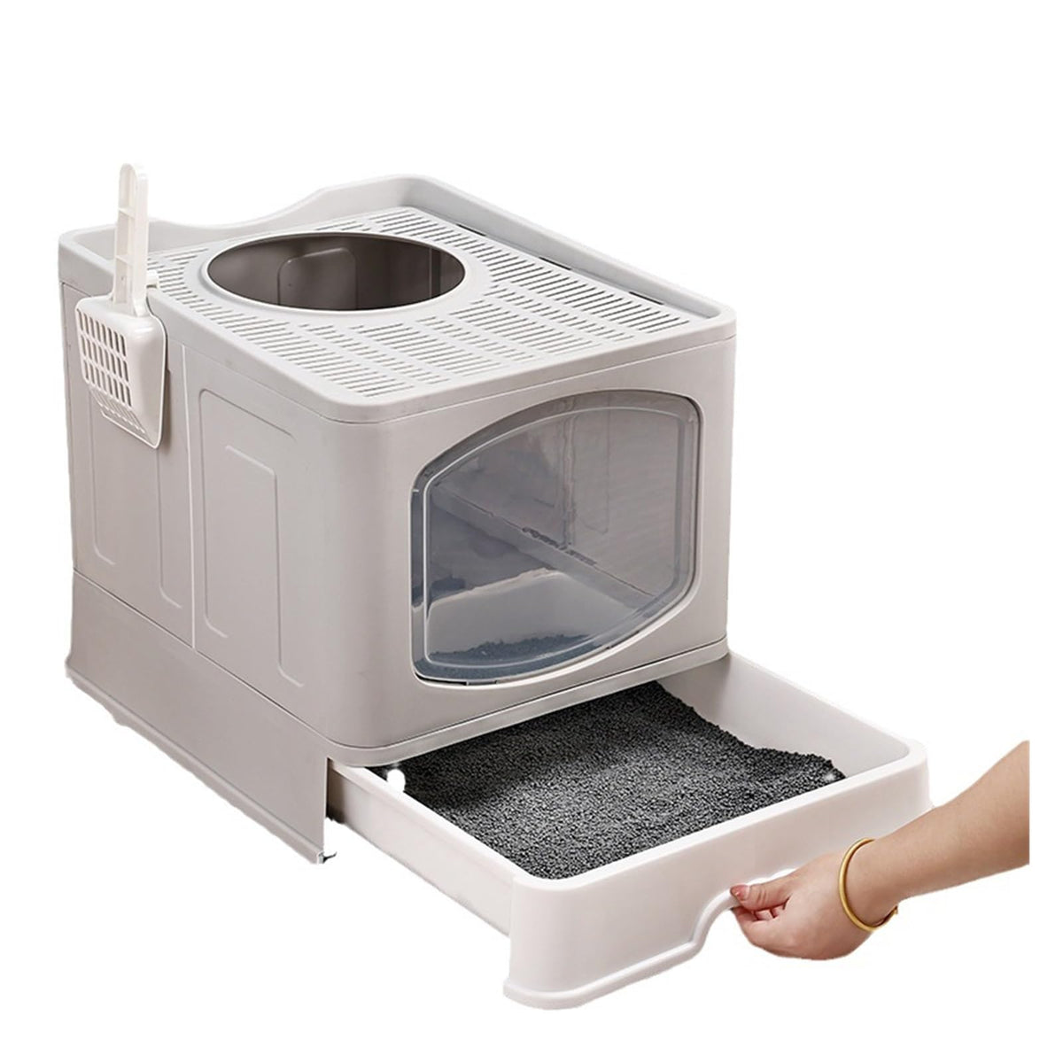 Foldable Cat Litter Box with Lid C645