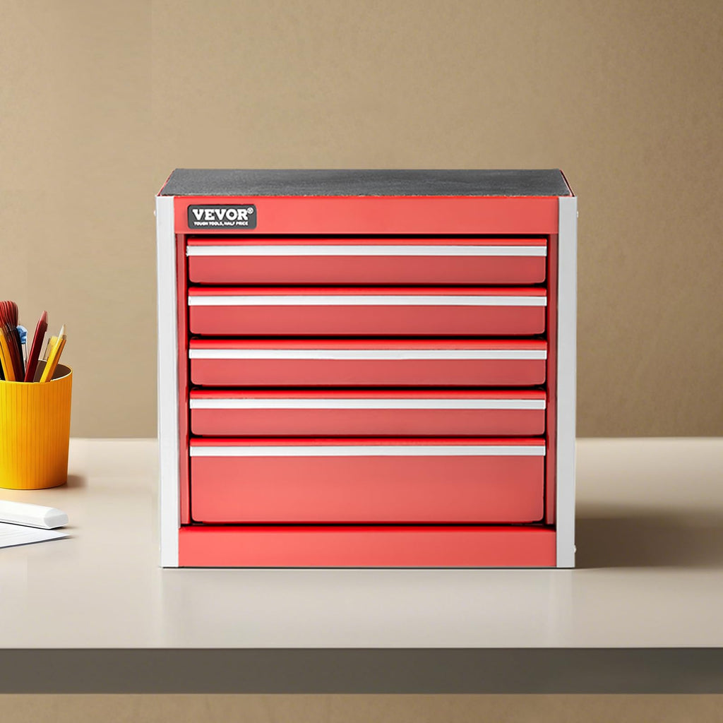 8.6-inch Portable Metal Tool Box with 5 Drawers H970