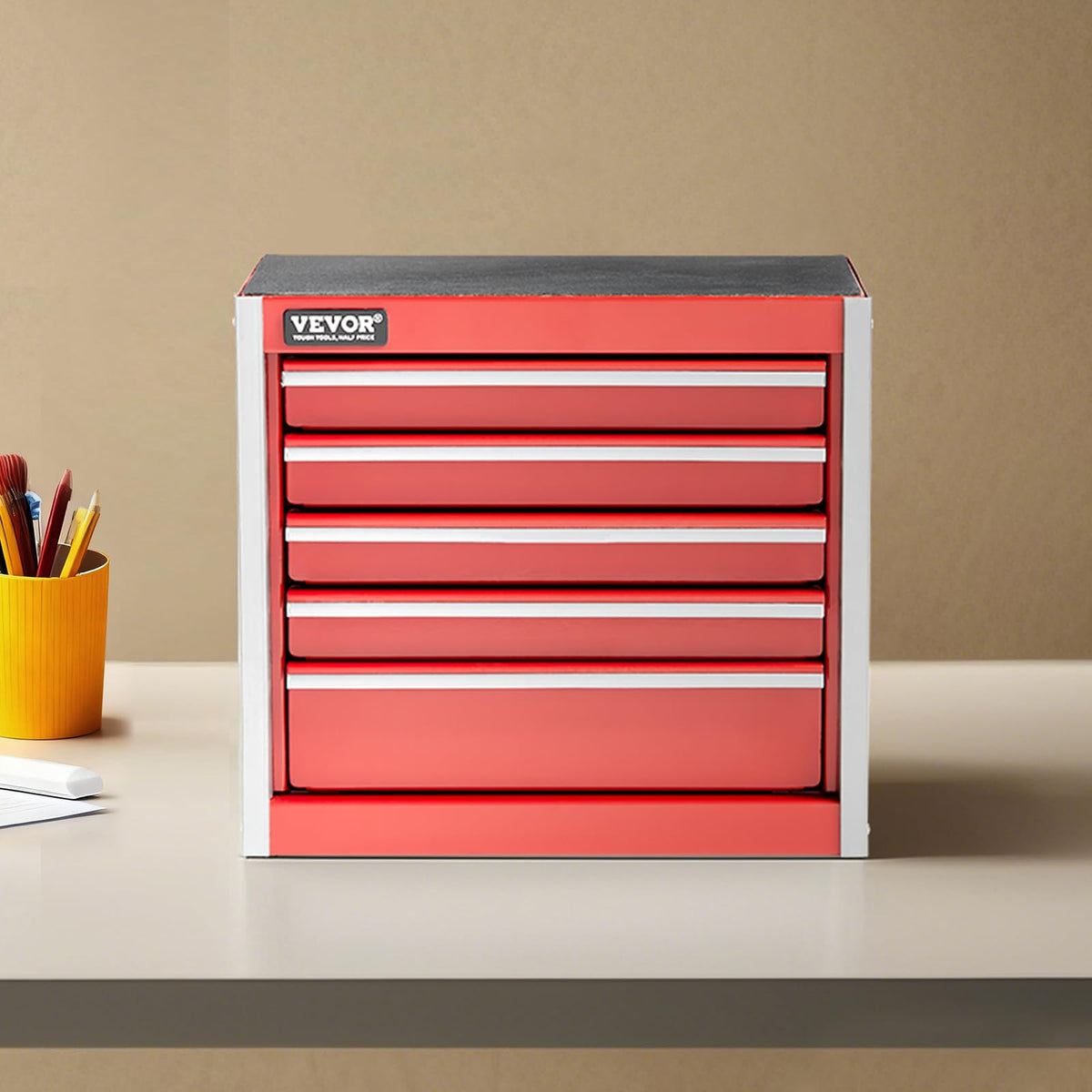 8.6-inch Portable Metal Tool Box with 5 Drawers H970
