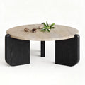 Solid Wood Stone Top Coffee Table C6554