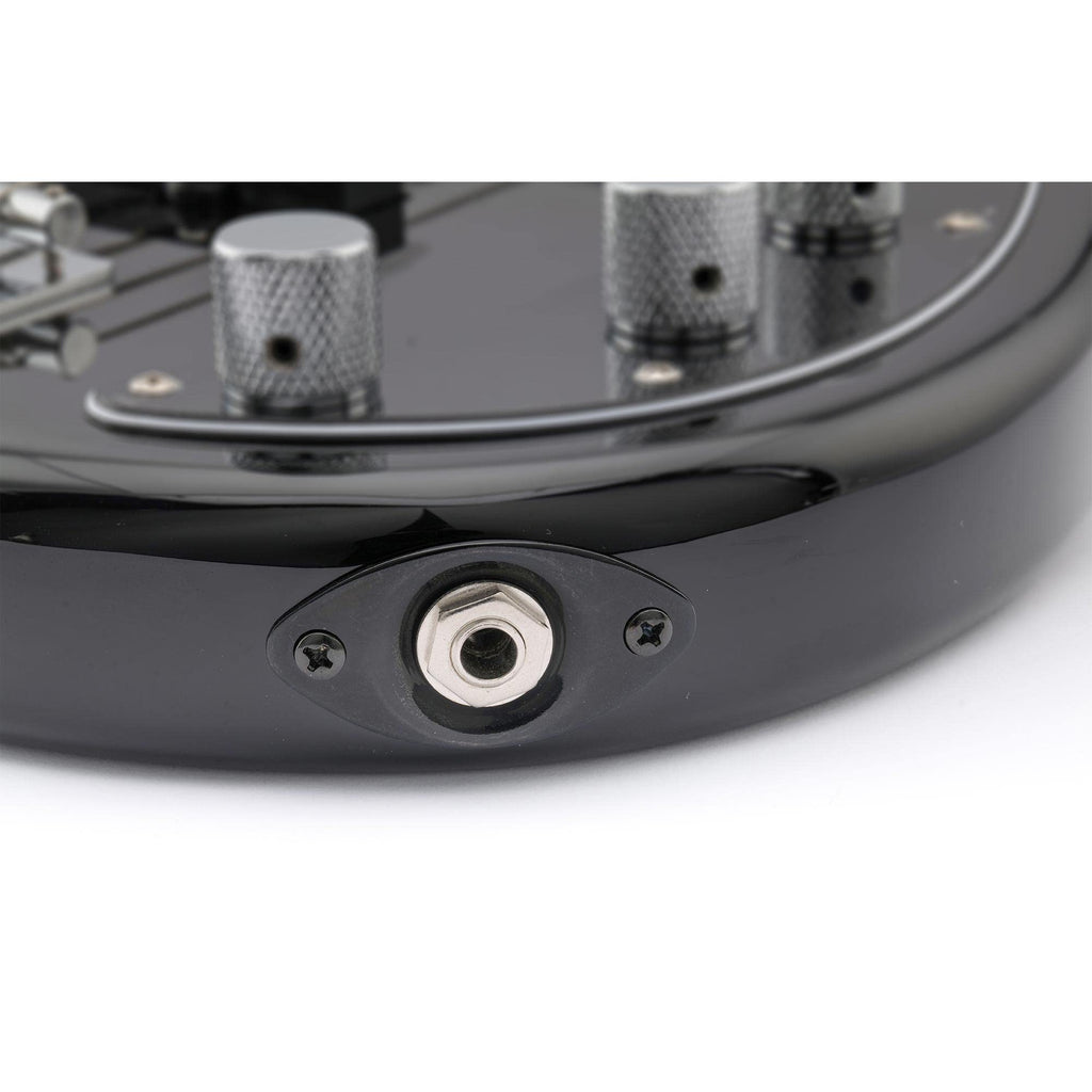 Black Curved Recessed Oval Guitar Jack Plate L530
