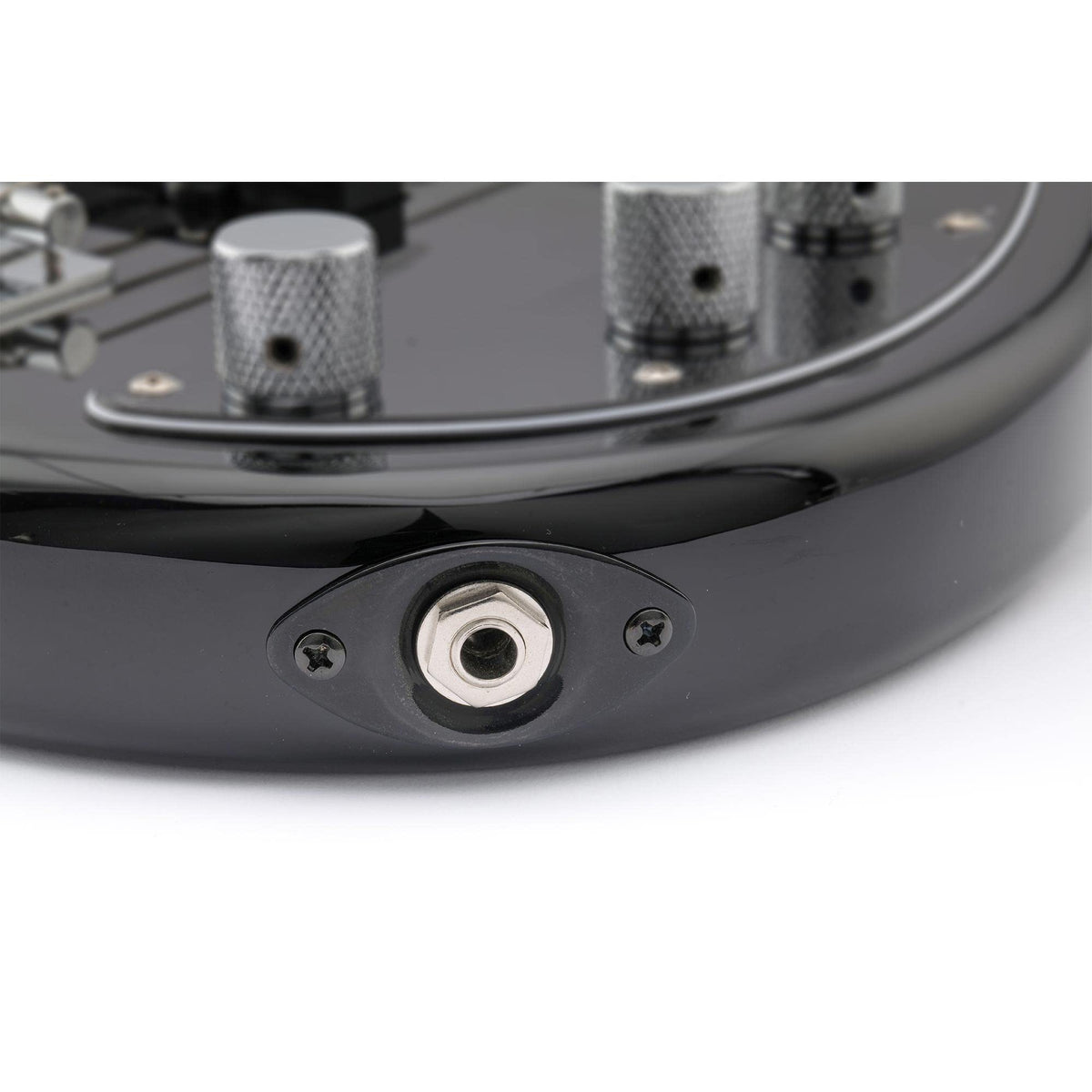 Black Curved Recessed Oval Guitar Jack Plate L530