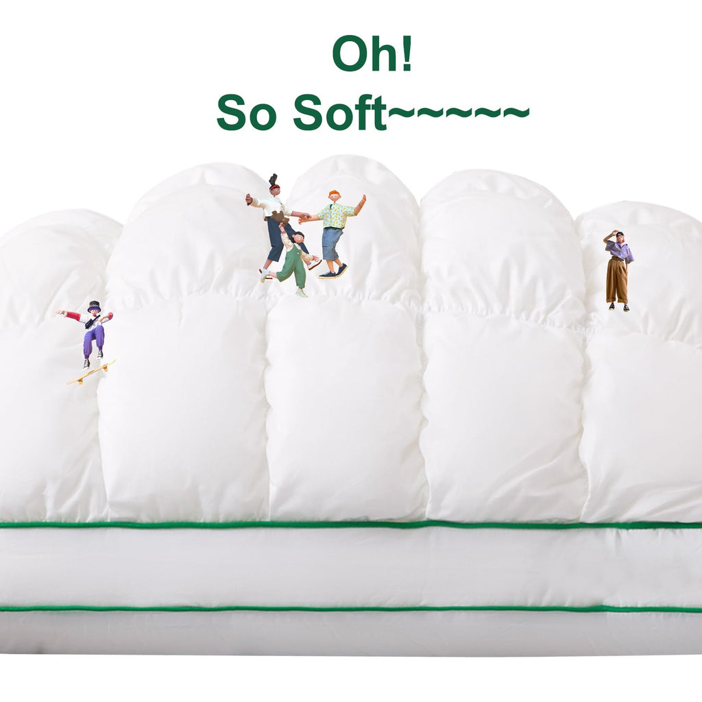 Fluffy Support Bed Pillow Queen Size Set of 2 White C5949