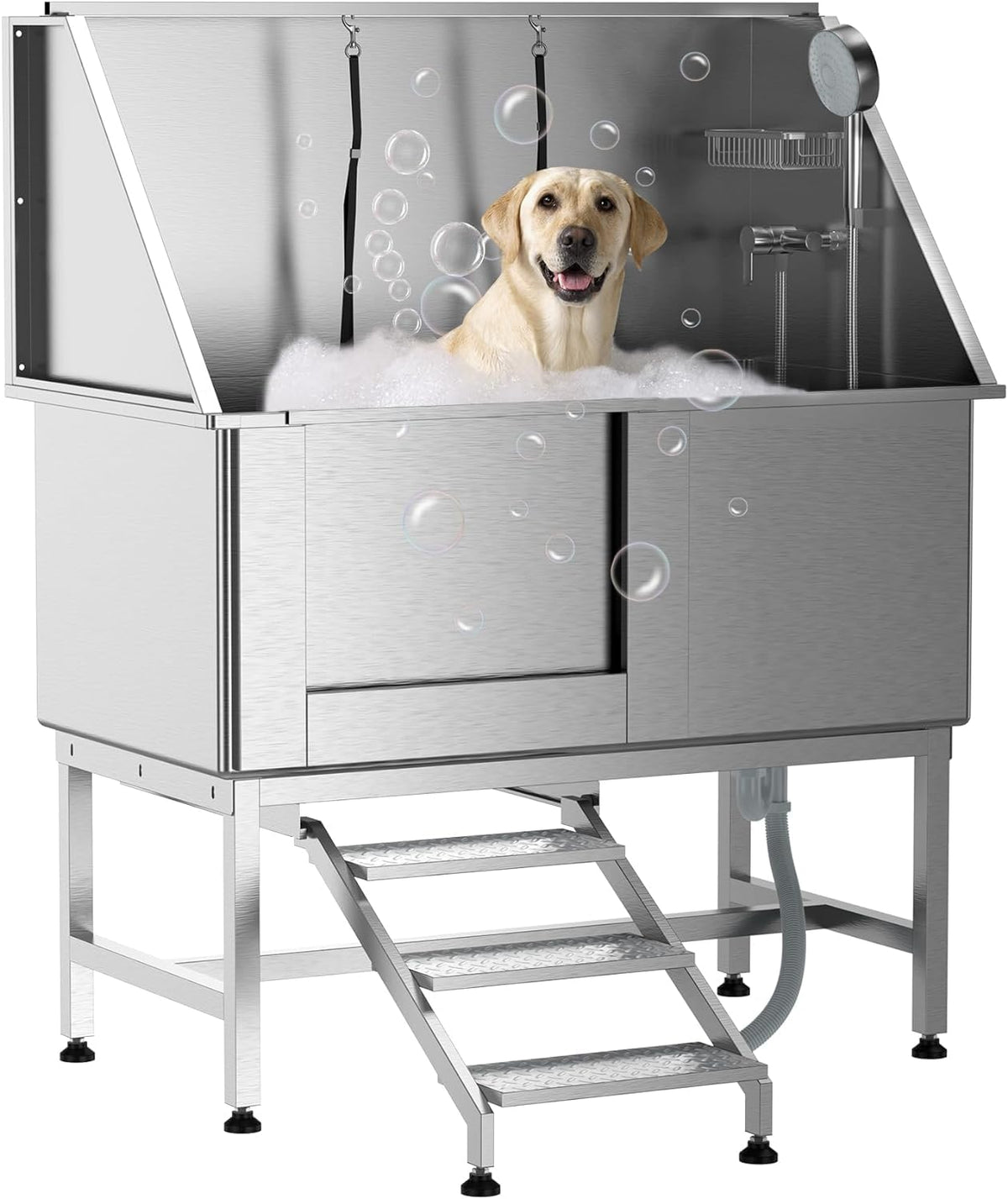 50" Stainless Steel Dog Grooming Bathtub with Faucet O4649