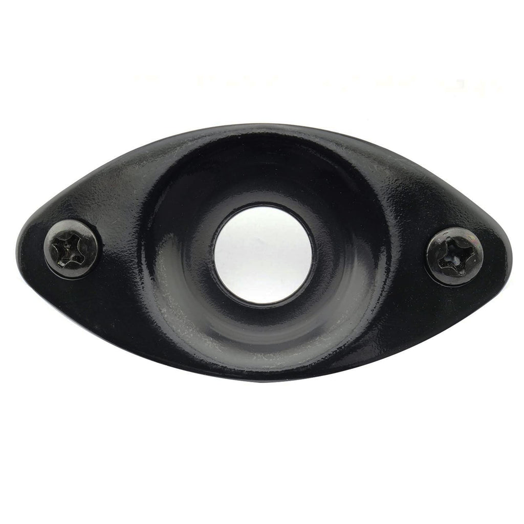 Black Curved Recessed Oval Guitar Jack Plate L530