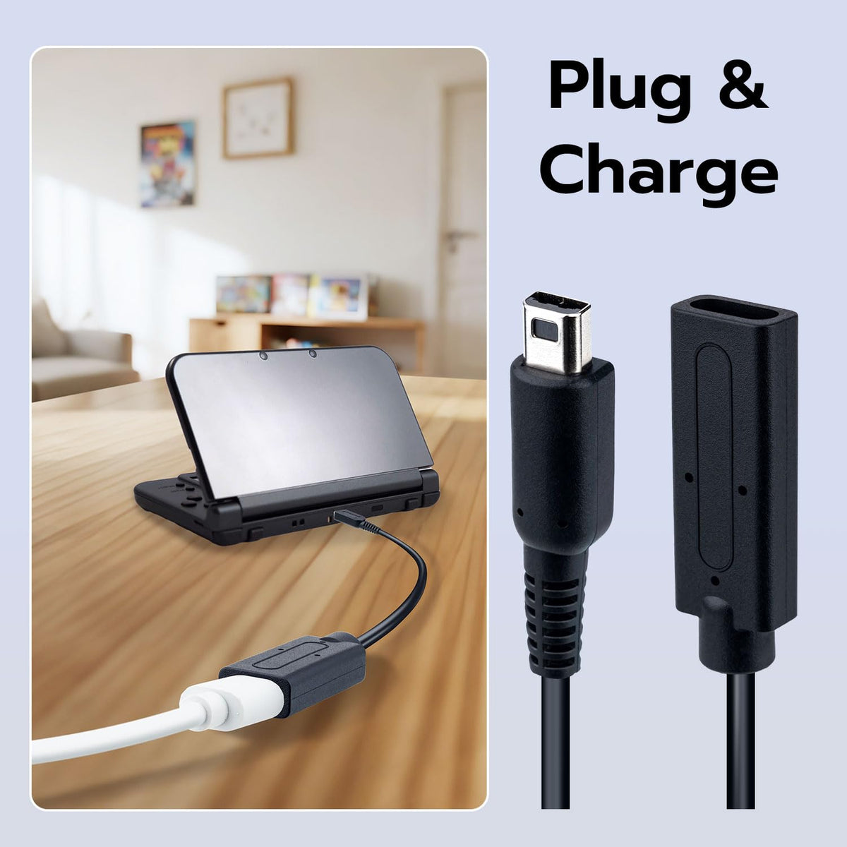 USB-C to 3DS Charger Cord Black U617