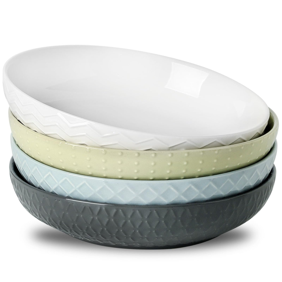 9.1'' 42 OZ Ceramic Pasta Bowls Set of 4 N621