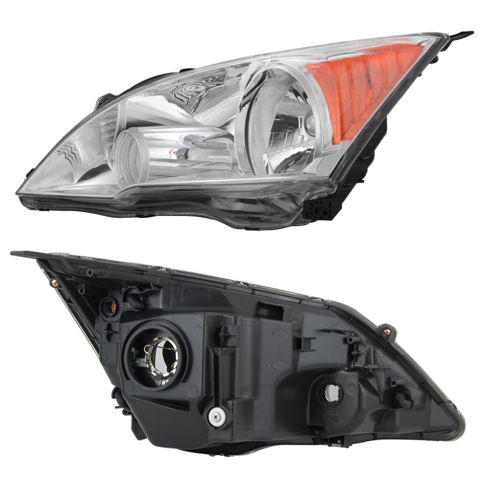 2007-11 Honda CR-V Headlight Assembly Chrome Housing Clear Lens Full Set Y993148