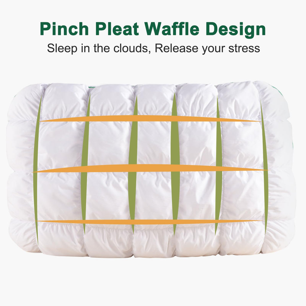 Fluffy Support Bed Pillow Queen Size Set of 2 White C5949