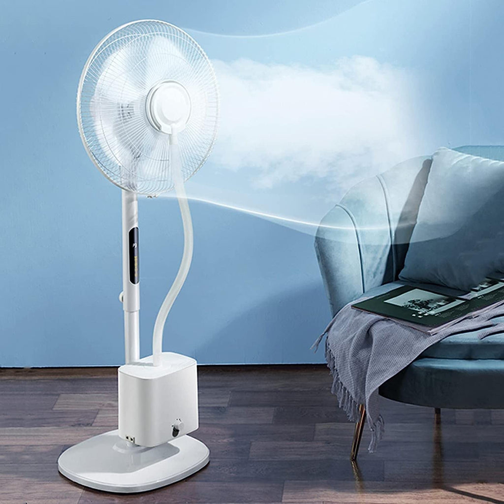 Oscillating Misting Pedestal Fan with Remote Control, 3-Speed, 16-inch, White J712924