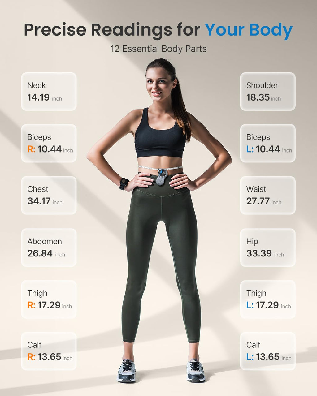 Smart Tape with Large Display, Scale with BMI V2791
