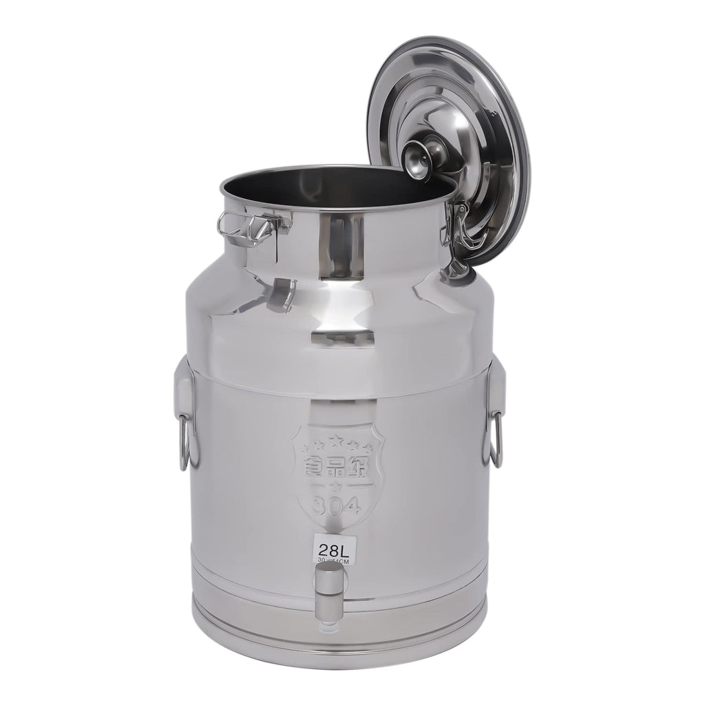 304 Stainless Steel 28L Sealed Lid Faucet Milk Can E15907
