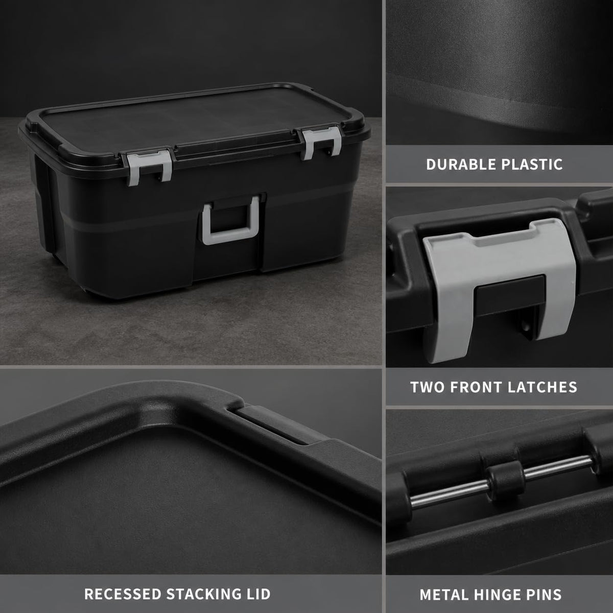 22 Gallon Wheeled Black Storage Trunk Q1876