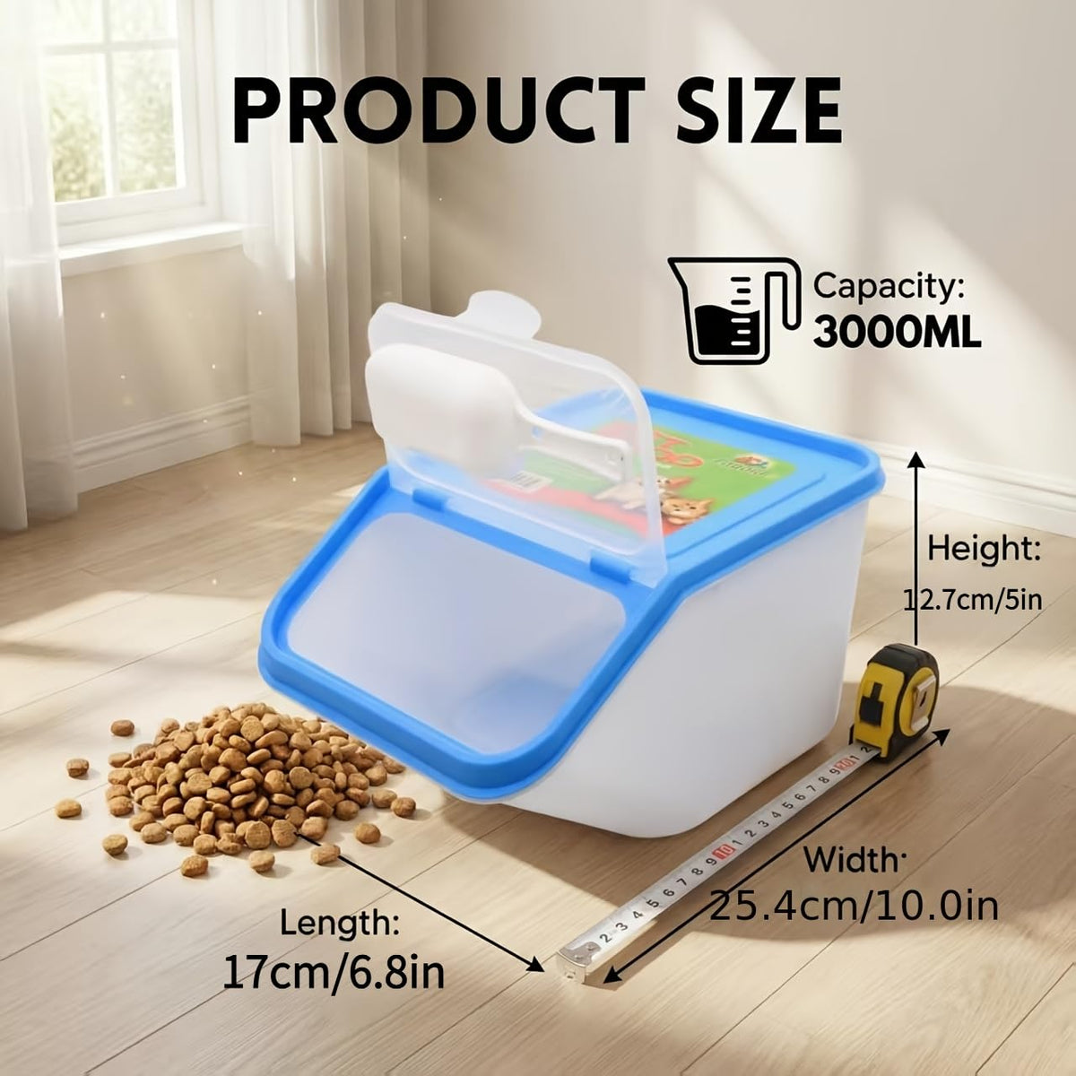 3-Pack Airtight Pet Food Storage Container Set with Scoop H186714