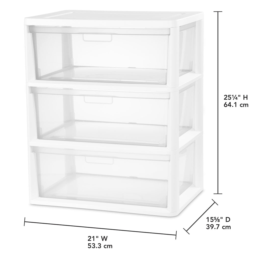 White 3-Drawer Plastic Rolling Storage Cart O900633