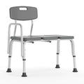 Adjustable Gray Bath & Shower Transfer Bench with Back and Side Arm Q303959