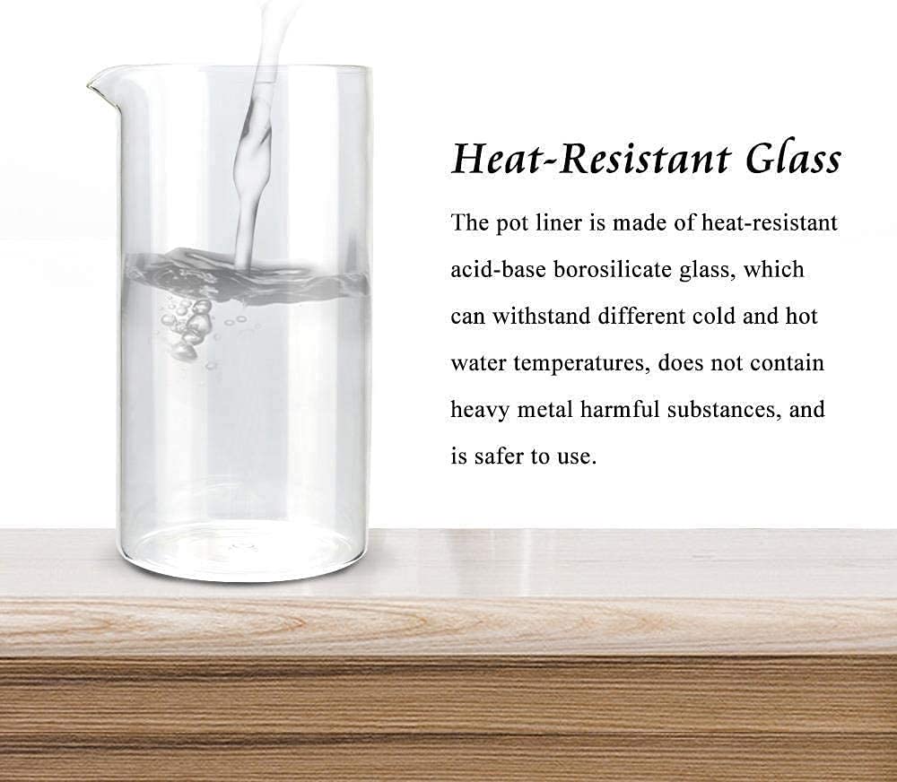 304 Stainless Steel Borosilicate Glass Coffee Maker 34oz Z957