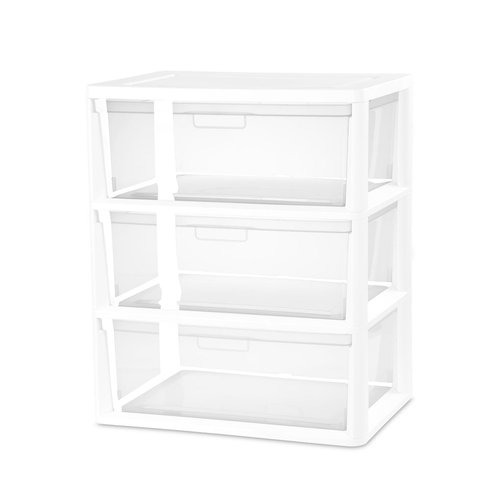 White 3-Drawer Plastic Rolling Storage Cart O900633