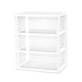 White 3-Drawer Plastic Rolling Storage Cart O900633